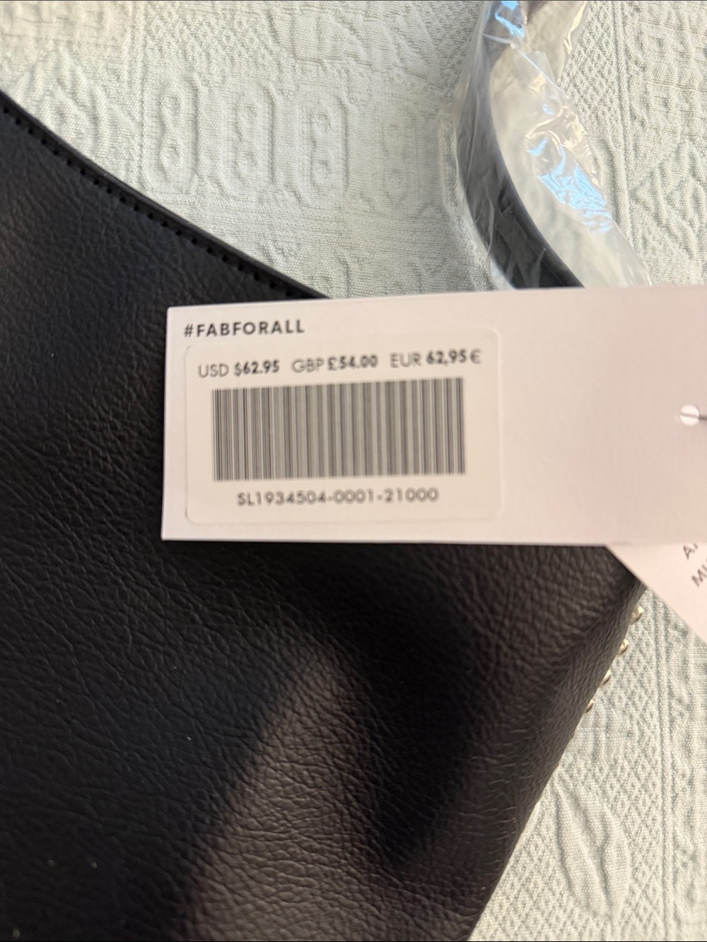 JustFab Black Pebbled Hobo Shoulder Bag - Picture 7 of 7